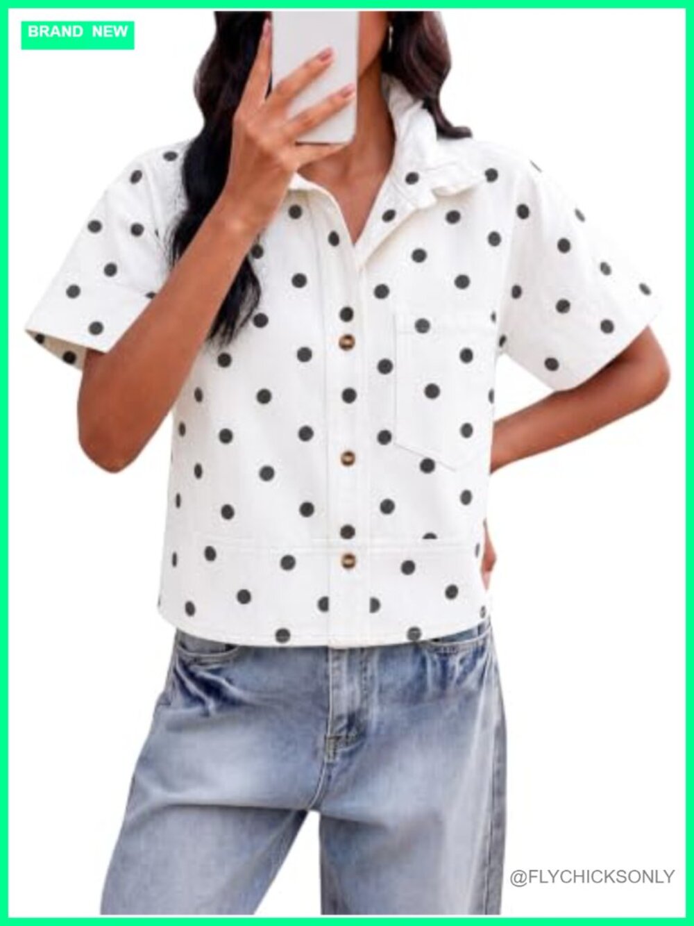 Ruffled Denim Shirt Crop Top